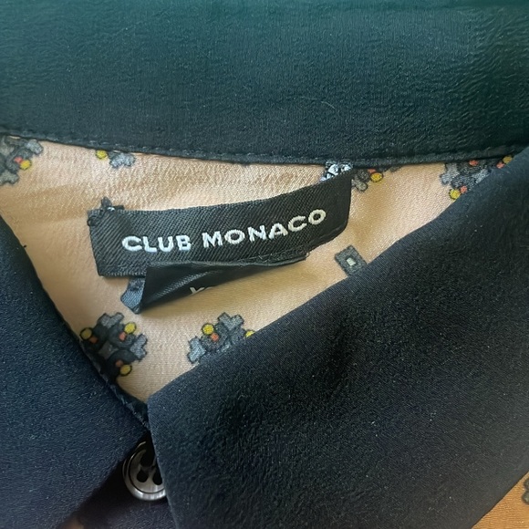 Club Monaco 100% silk colour blocked short sleeve blouse - Picture 8 of 12